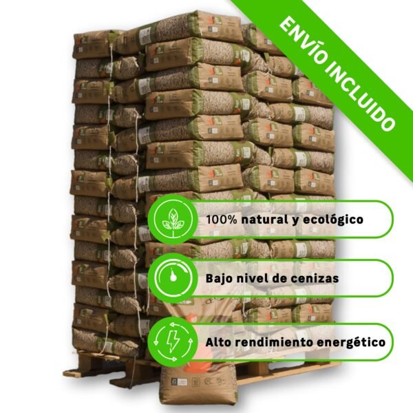Palet de 70 Sacos de Pellet Naturpellet (1050 kg) EN Plus A1