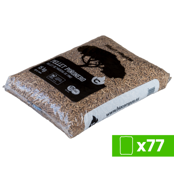 77 Sacos de Pellet 15 kg Piñonero